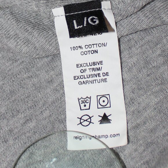 Reigning Champ long sleeve T-shirt 1x1 slub rib cotton gray Man size Large - Picture 7 of 8